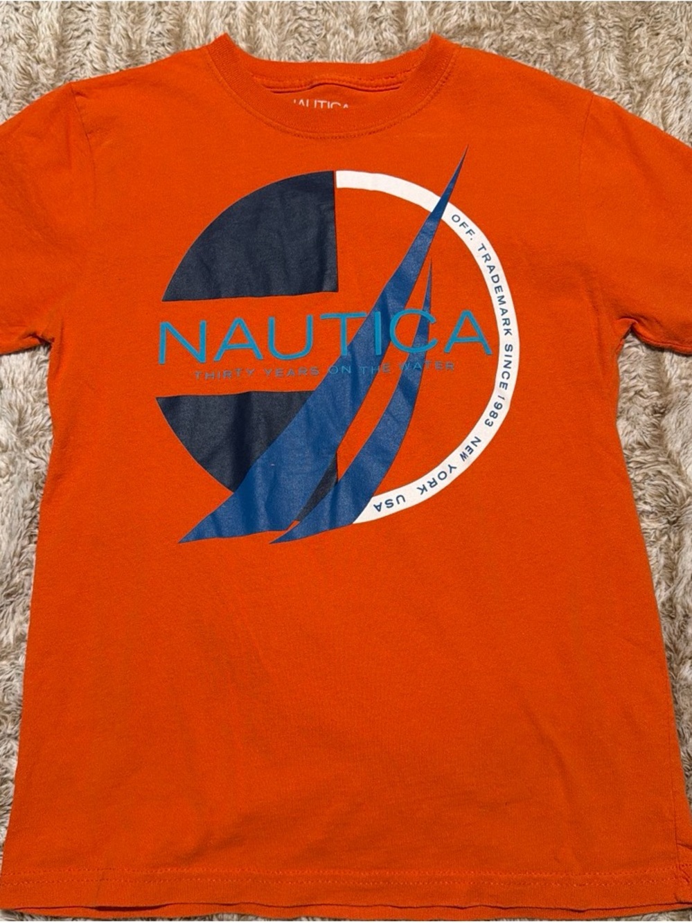 Nautica Men's Orange Graphic Logo T-Shirt